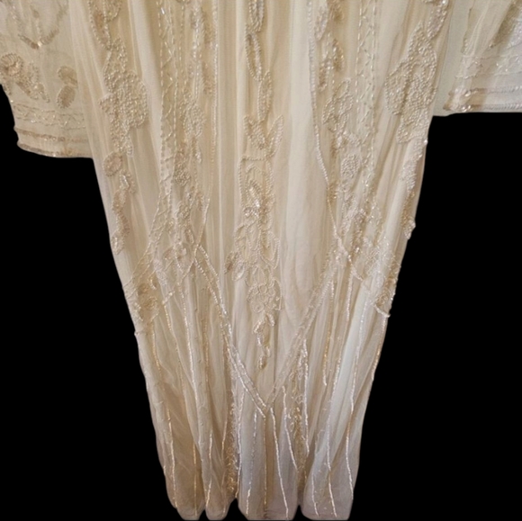 NWT - Lulus Luxe Bridal - White Beaded Long Sleeve Maxi Dress - Size Small - Picture 14 of 15